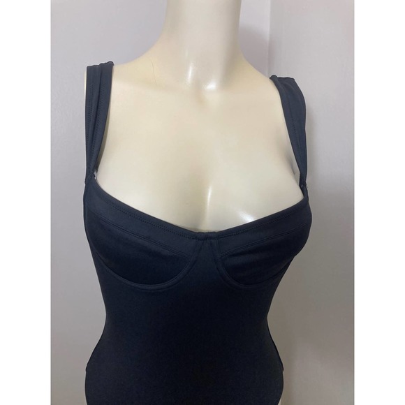 Skims Shaping swimwear underwire one piece xxs built in bra black onyx swim suit - Picture 6 of 9